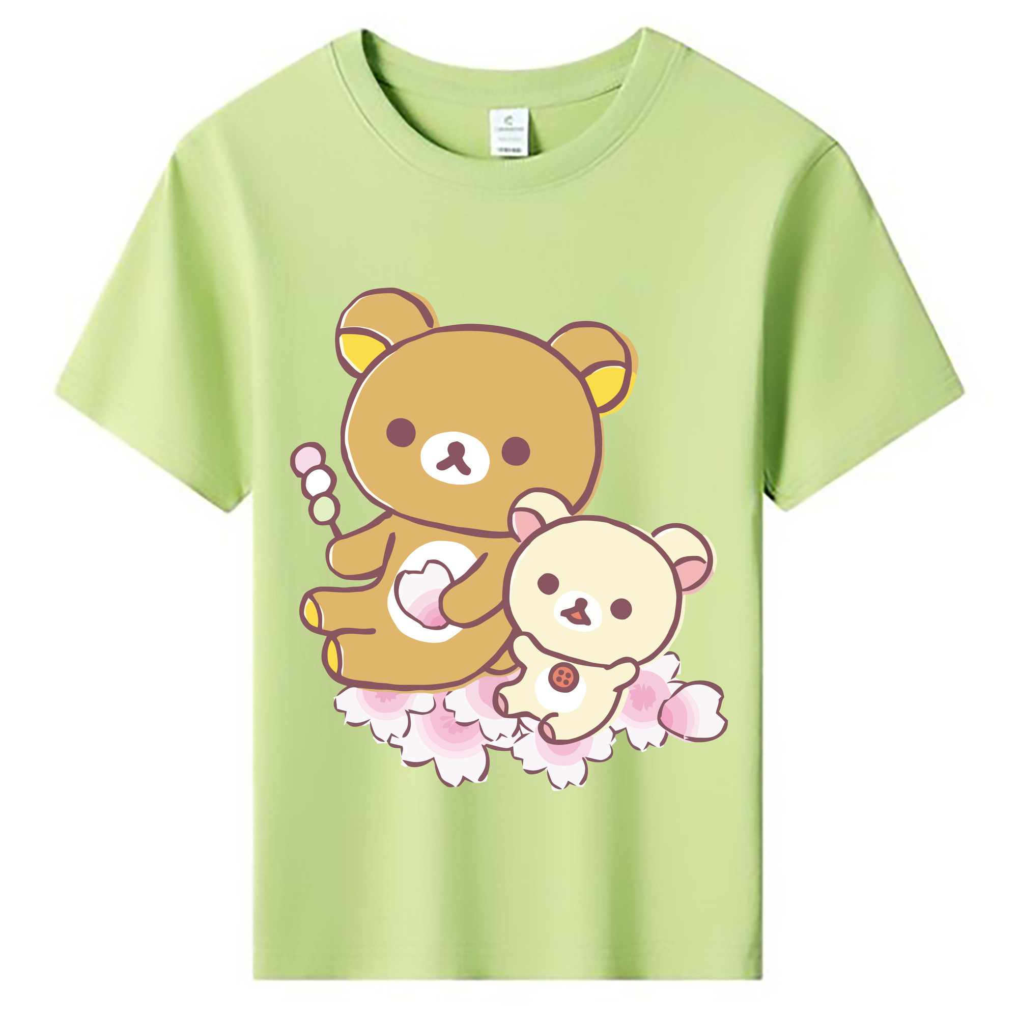 （画像用） リラックマ リラックマ キイロイトリ Rilakkuma Korilakkuma Kiiroitori 綿100％キッズTシャツ（フロントプリント）